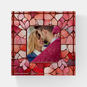 YOUR Photo in Faux Stainless Glass Frame Paperweight