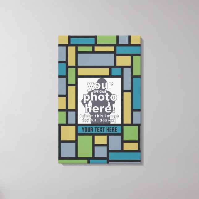 YOUR PHOTO in Geometric Pattern custom canvas Print (Front)