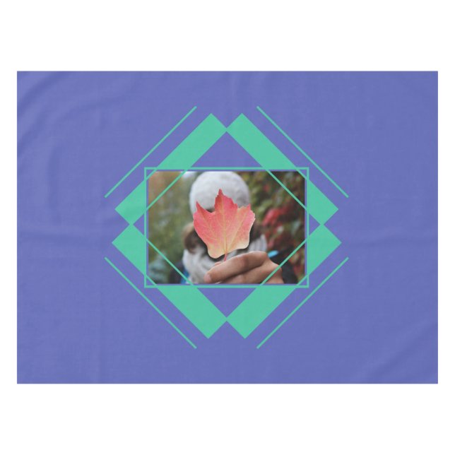 YOUR PHOTO in Geometric Pattern table cloth (Front (Horizontal))