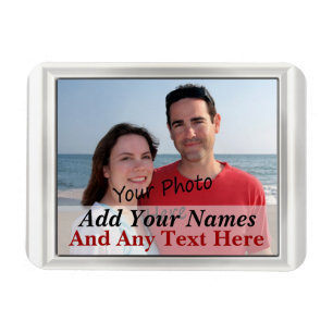 Your Photo In White Frame Look On Flexible Magnet