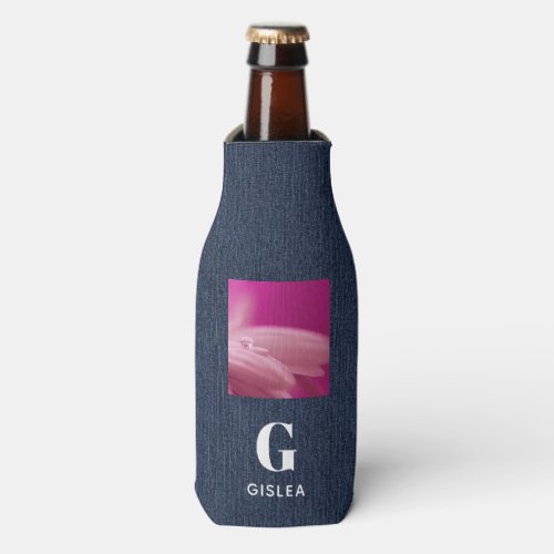Your Photo Initial Name Modern 12oz Bottle Cooler
