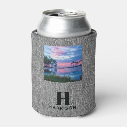 Your Photo Initial Name Sporty 12oz Can Cooler