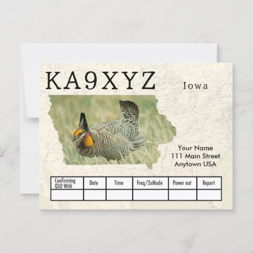 Your Photo Iowa Shaped Cutout Custom QSL Postcard