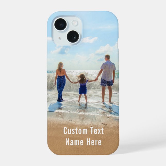 Your Photo iPhone Case with Custom Text Name (Back)