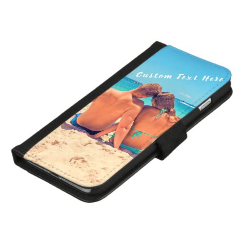 Your Photo iPhone Wallet Case with Custom Text