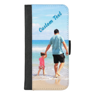 Your Photo iPhone Wallet Case with Custom Text