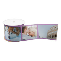 Your Photo Keepsake Custom Modern Lavender Satin Ribbon