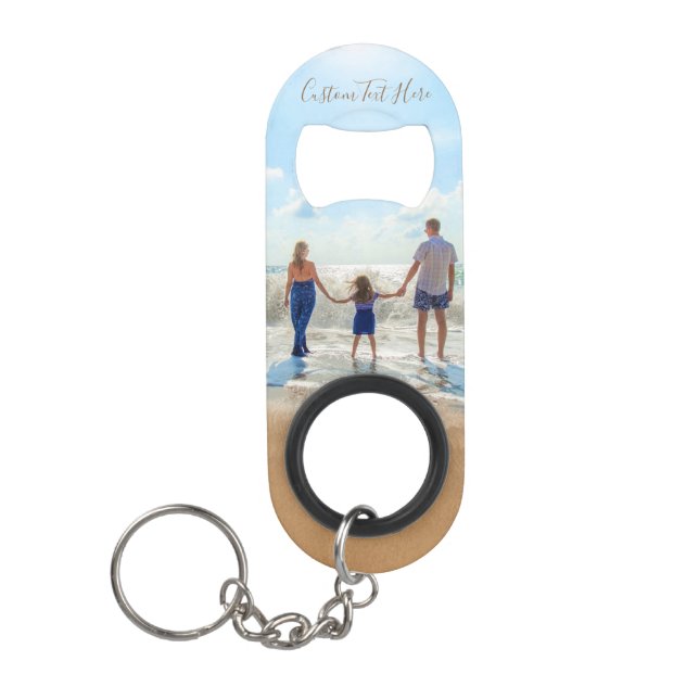 Your Photo Keychain Bottle Opener Gift Custom Text (Front)