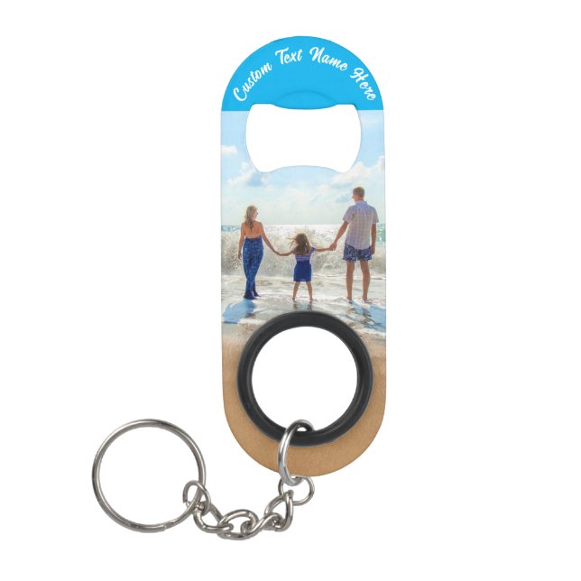 Your Photo Keychain Bottle Opener Gift Custom Text (Front)