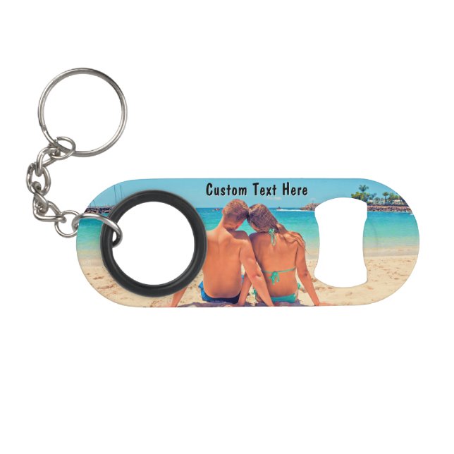 Your Photo Keychain Bottle Opener with Custom Text (Front (Horizontal))