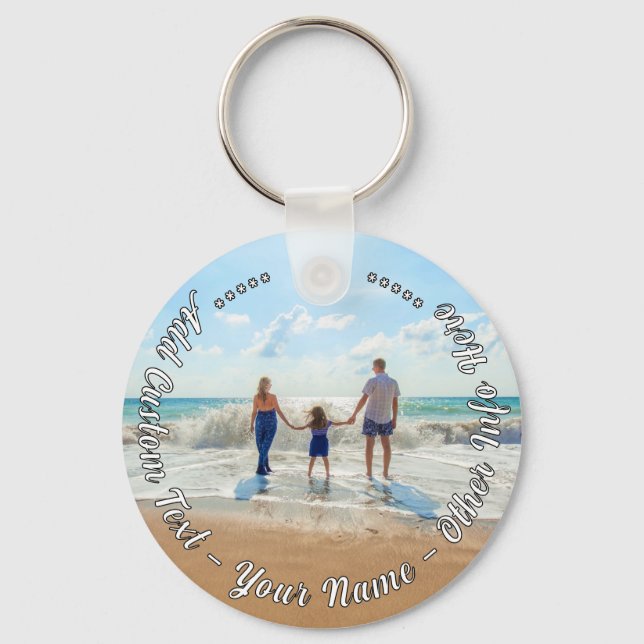 Your Photo Keychain Custom Text Personalized Gift (Front)