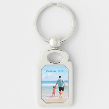 Your Photo Keychain Gift With Custom Text by Migned at Zazzle