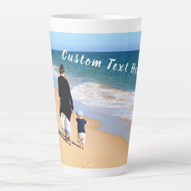 Your Photo Latte Mug with Custom Text (Front)