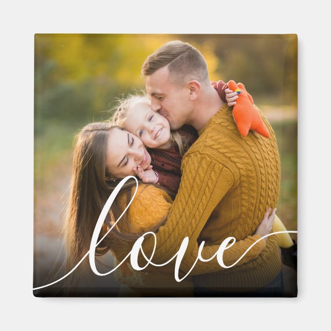 Your Photo Love Script Magnet (Front)