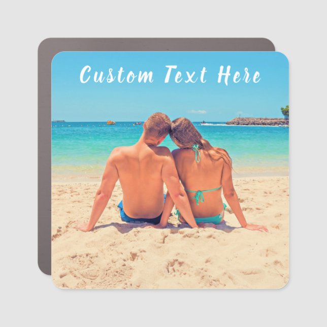 Your Photo Magnet Gift with Custom Text Name (Front)