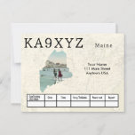 Your Photo Maine Shaped Cutout Custom QSL Postcard