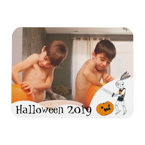 Your photo memories cute knight Halloween frame Magnet