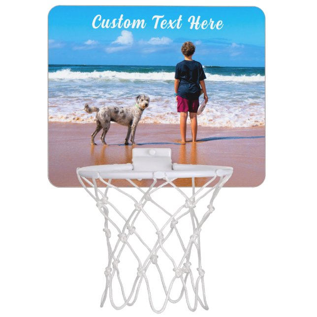 Your Photo Mini Basketball Hoop with Custom Text (Front)