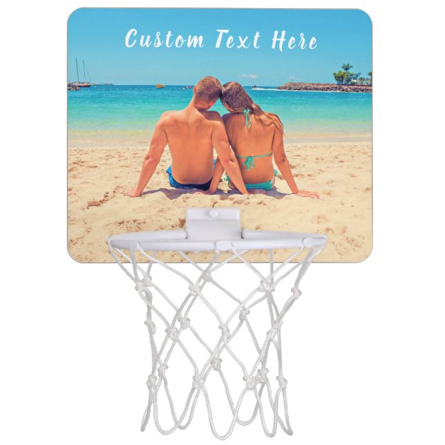 Your Photo Mini Basketball Hoop with Custom Text (Front)