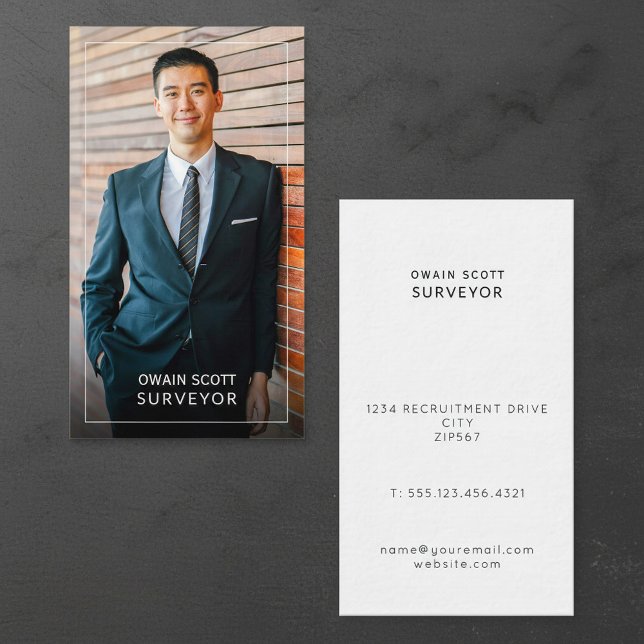 Your photo, minimal modern white frame color business card (Your photo, minimal modern white frame color business card.)