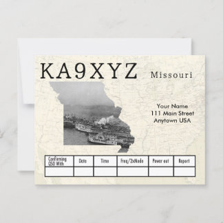 Your Photo Missouri Shaped Cutout Custom QSL Postcard