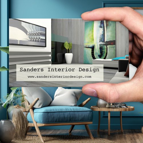 Your Photo Modern Interior Design Business Card