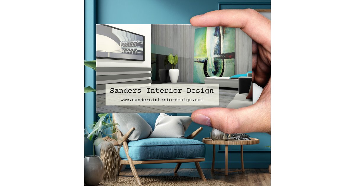 Your Photo Modern Interior Design Business Card | Zazzle