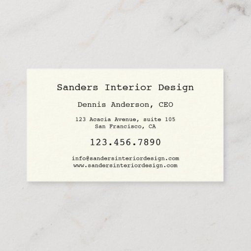 Your Photo Modern Interior Design Business Card | Zazzle