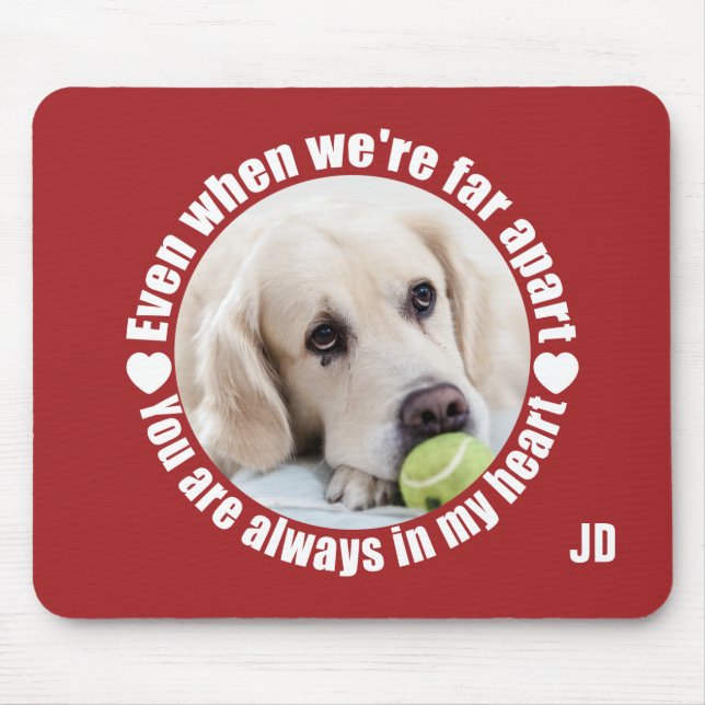 YOUR PHOTO & Monogram Far Apart Love mousepad (Front)
