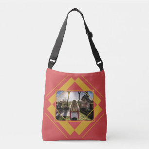 YOUR Photo & Monogram Geometric Pattern bags