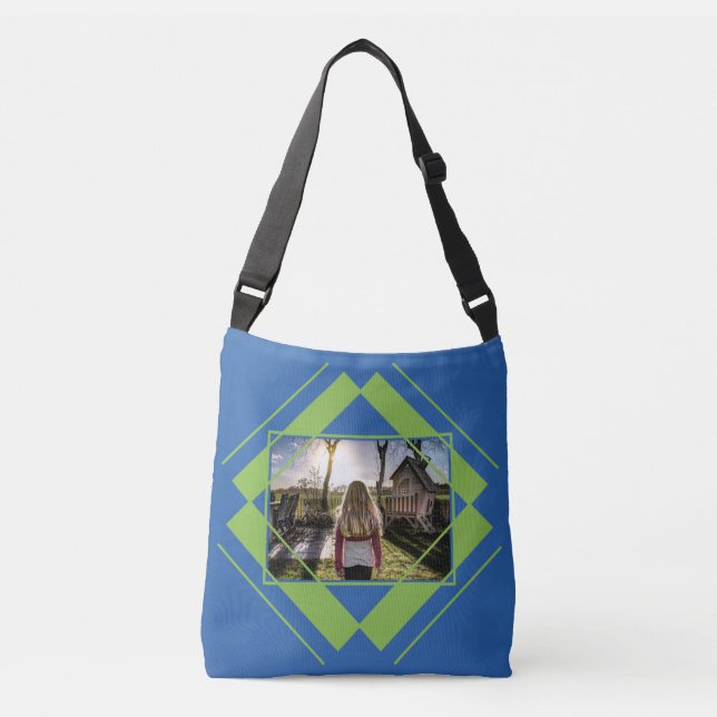 YOUR Photo & Monogram Geometric Pattern bags (Front)