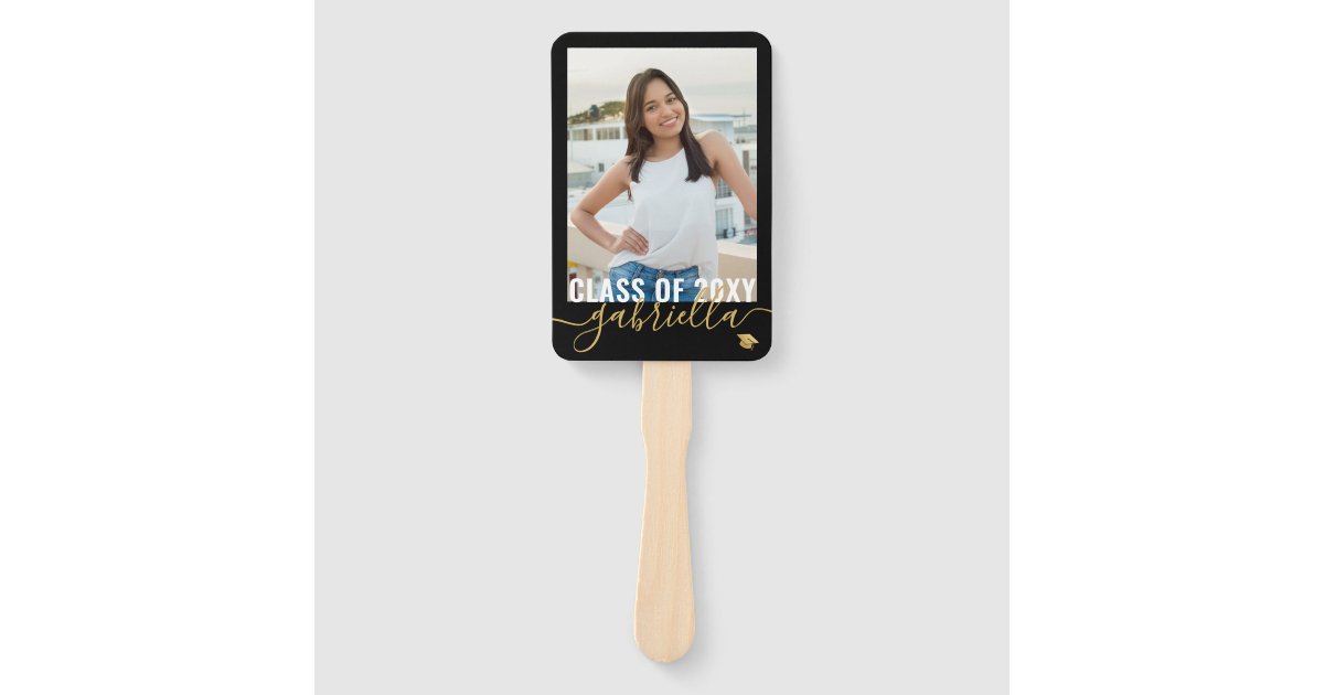 Your Photo Monogram Name Graduation Class of 2023 Hand Fan | Zazzle