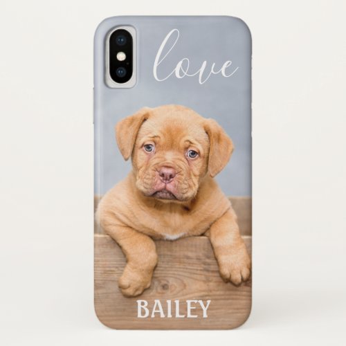 Your Photo  Monogram Stylish Elegant Script love iPhone X Case