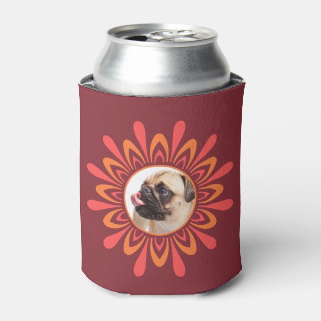 YOUR PHOTO & MONOGRAM Stylized Sun can cooler (Can Front)