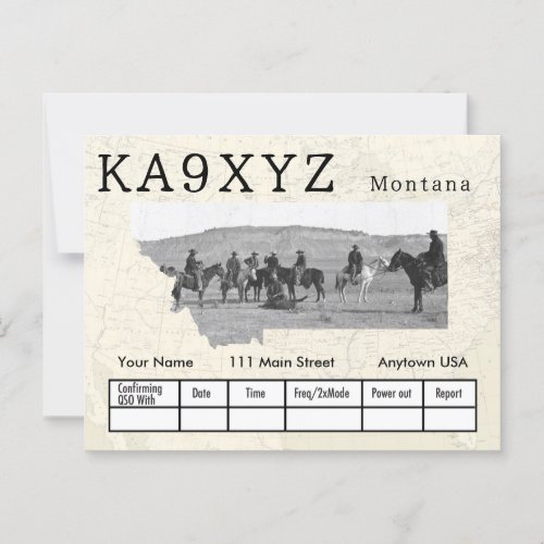 Your Photo Montana Shaped Cutout Custom QSL Postcard