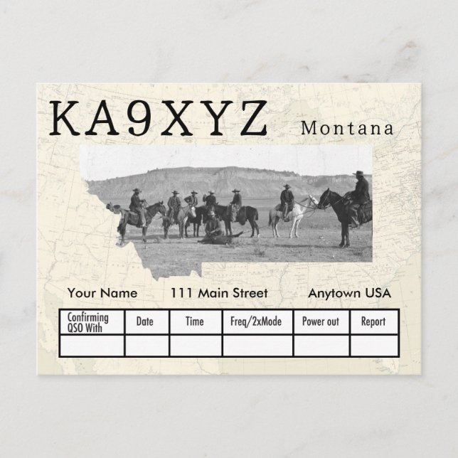 Your Photo Montana Shaped Cutout Custom QSL Postcard (Front)