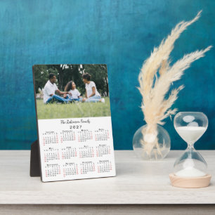 Your Photo Name 2027 Calendar Desktop Plaque