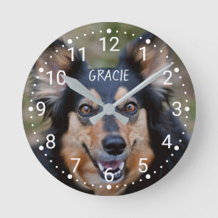 Your Photo & Name & Any Color Numbered Clock Face