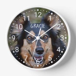 Your Photo &amp; Name &amp; Any Color Numbered Clock Face