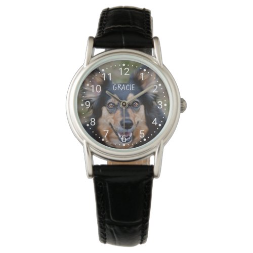 Your Photo  Name  Any Color Numbered Clock Face Watch