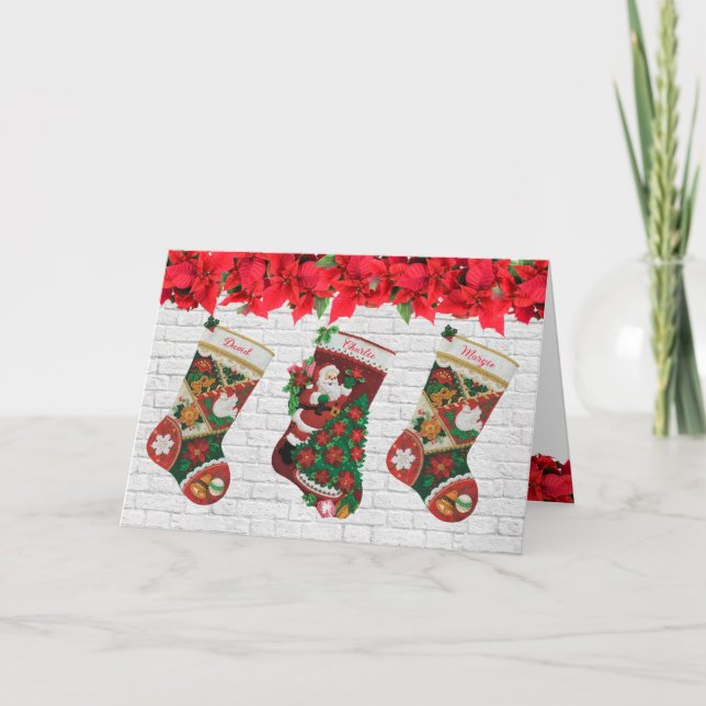 Your Photo & Name Christmas Holiday Stocking (Front)