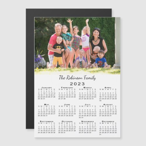 Your Photo Name Customizable 2023 Calendar Magnet
