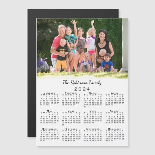 Your Photo Name Customizable 2024 Calendar Magnet