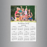 Your Photo Name Customizable 2025 Calendar Magnet<br><div class="desc">Keep the people or pets you love nearby with a customizable 2025 calendar magnet card. Replace the sample photo and name with your own in the sidebar. The custom text is in a modern black script font. Below it is a small black calendar on a white background. Makes a great...</div>