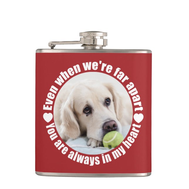 YOUR PHOTO & NAME Far Apart Love flask (Front)