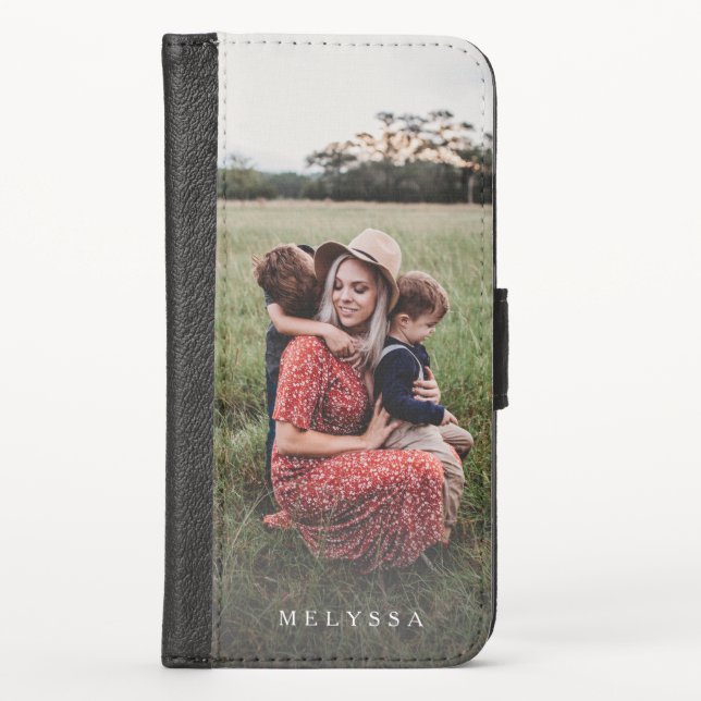 Your Photo, Name & Monogram iPhone Wallet Case (Front)
