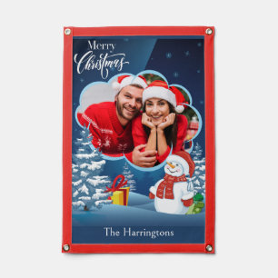 YOUR Photo & Name(s) Christmas Pennant