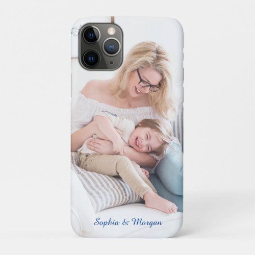 Your Photo  Names or Message in Blue Script iPhone 11 Pro Case