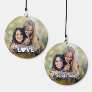 YOUR Photo & Names Love Wind Chime