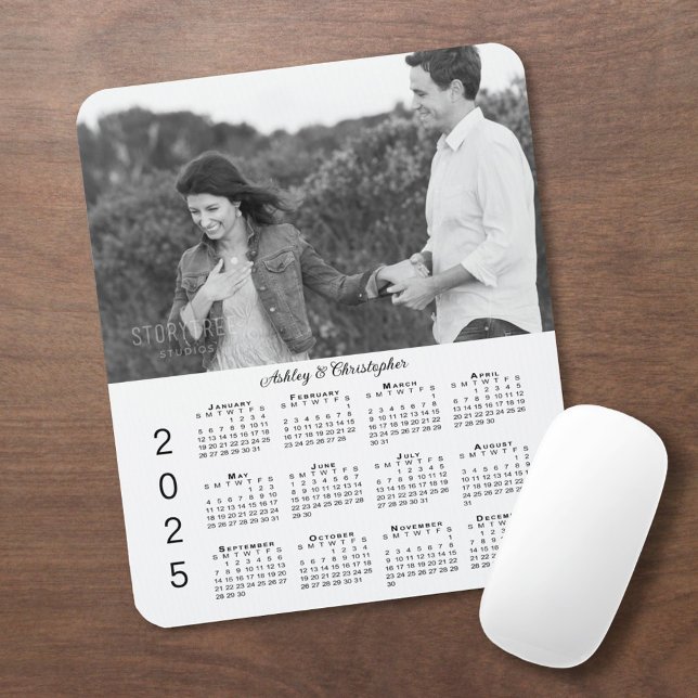 Your Photo Names Personalized 2025 Calendar Mouse Pad (Your Photo Names Personalized 2025 Calendar Mouse Pad in situ)